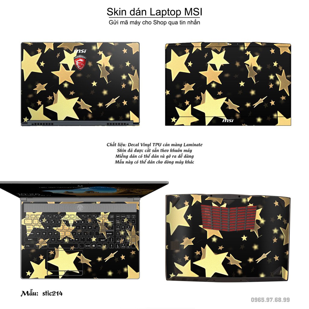 Skin dán Laptop MSI in hình Hoa văn sticker _nhiều mẫu 34 (inbox mã máy cho Shop)