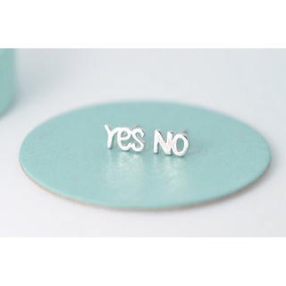 Bông tai bạc thiết kế YES - NO không gây dị ứng bạc ta S925 100% Rosaria Accessories