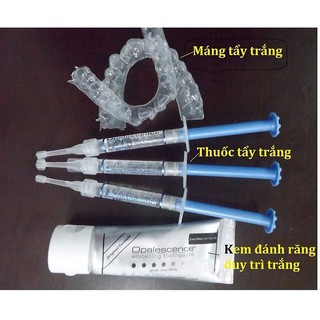 2 tuýp Thuốc tẩy trắng răng Opalescence 15% mỹ + máng ngậm thuốc