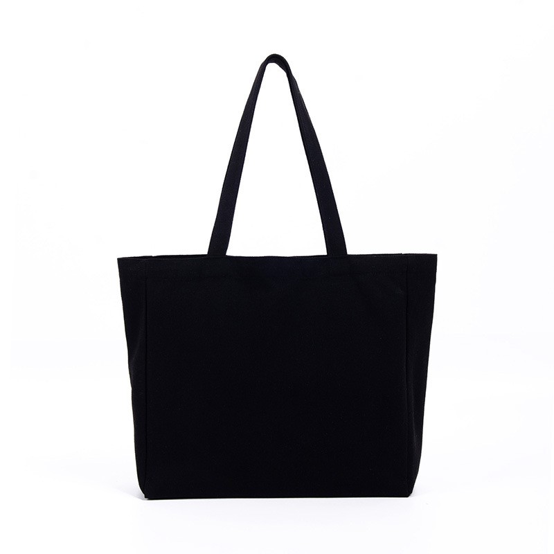 Túi tote vải bố (canvas) trơn dáng ngang gấp cạnh