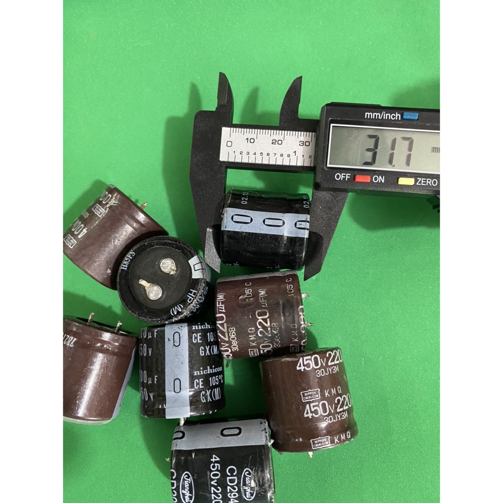Combo 10 Tụ phân cực 220uF/450V loại LÙN ( tụ hóa) hàng tháo máy - linh kiện điện tử QUỲNH DIỄN