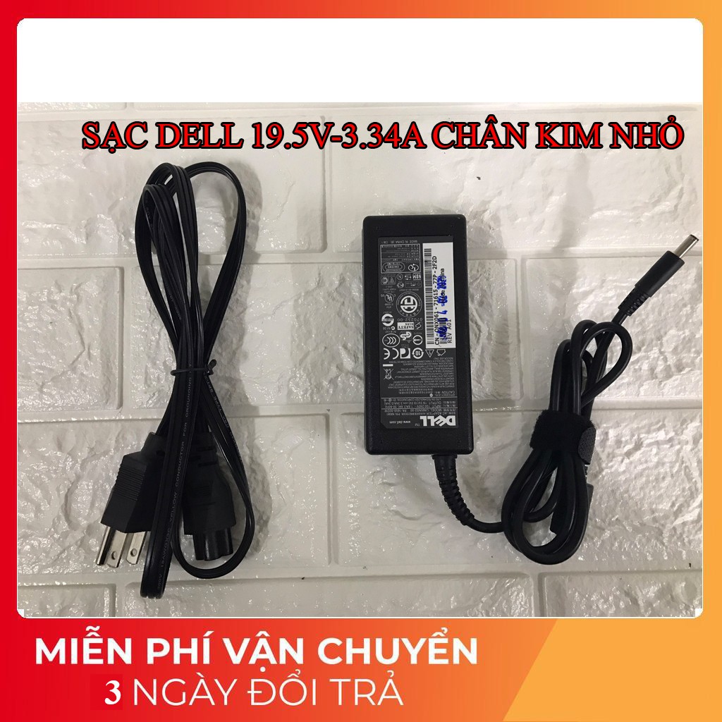 Sạc Laptop Dell 19.5V - 3.34A - 65W Chân Kim Nhỏ Loại Tốt ( ZIN ) dùng cho Dell 5568 3558 3458