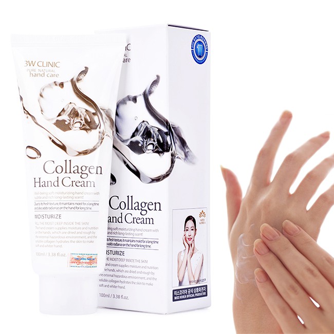 Bộ 2 Kem dưỡng da tay 3W Clinic Hand Cream 100ml (Collagen + Horse Oil)