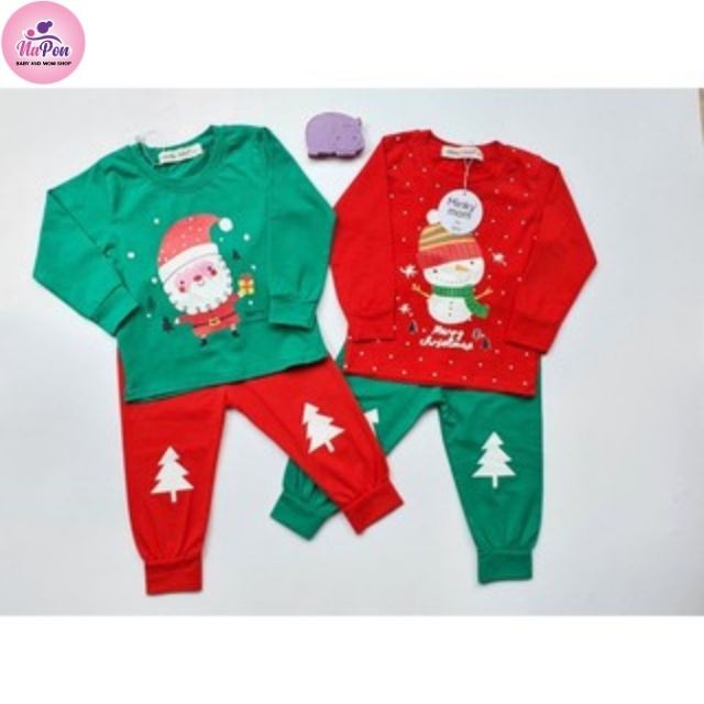 [PHIÊN BẢN NOEL]Bộ đồ dài tay cho bé, bộ đồ noel giáng sinh chuẩn cotton 100% cho bé, quần áo bộ đồ noel giáng sinh 2021