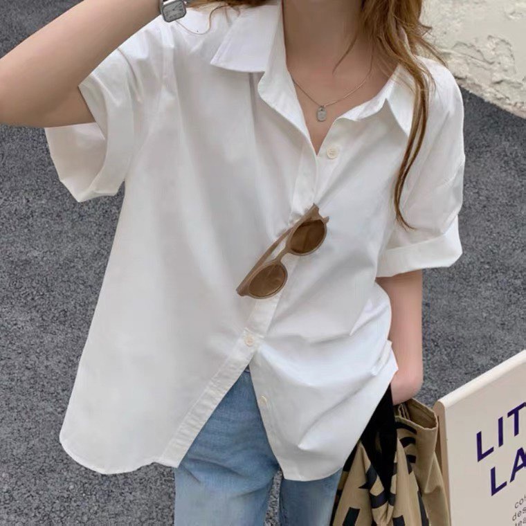 Áo sơmi tay ngắn màu pastel nhẹ nhàng thanh lịch phong cách hàn quốc dành cho nữ