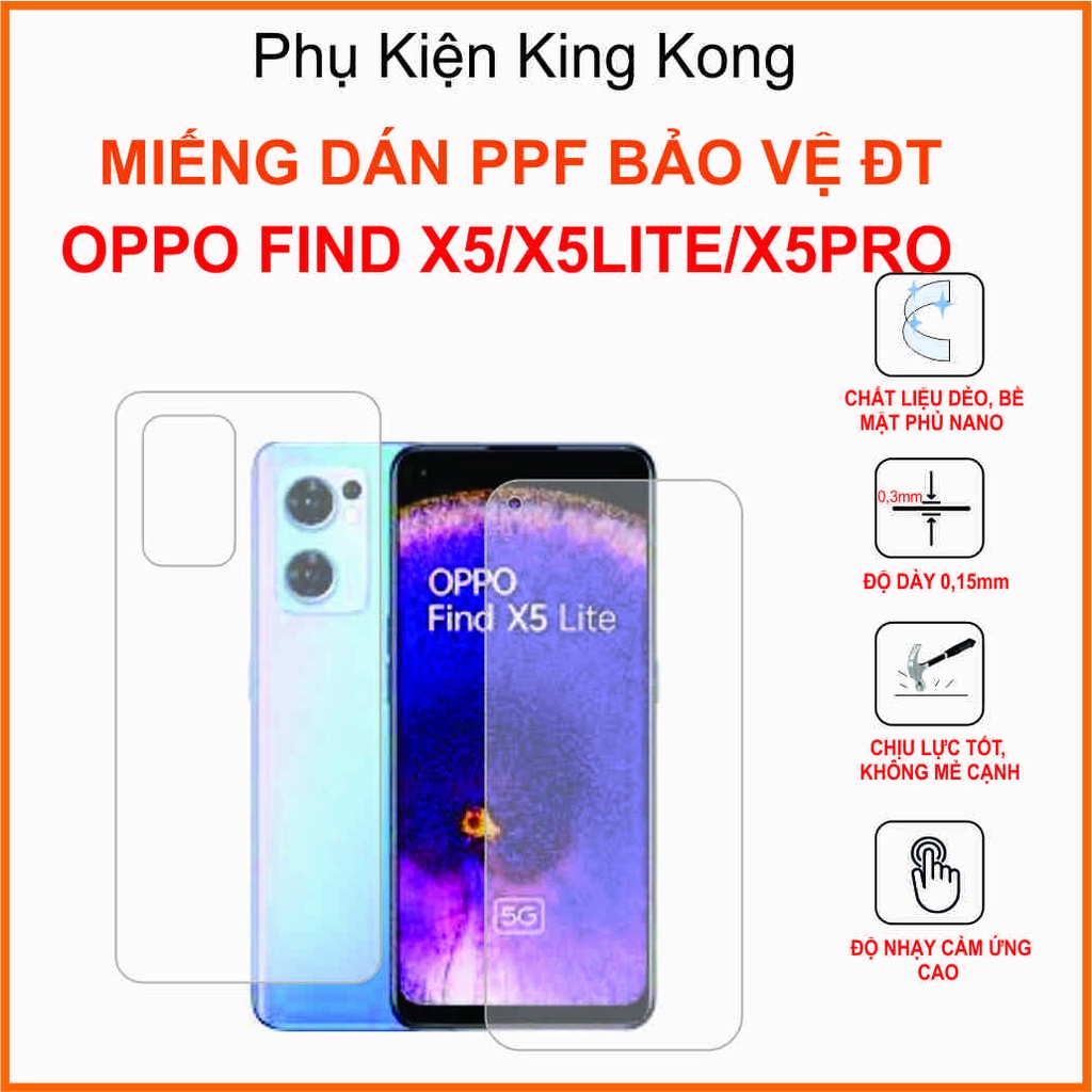 Miếng dán Ppf Oppo Find X5 / x5pro / X5lite Dán nhám chống bám vân tay