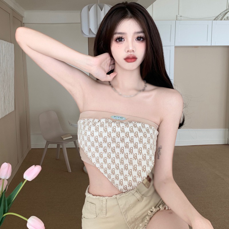 Áo Ống Không Tay Thiết Kế Không Đồng Đều Quyến Rũ Thời Trang Theo Phong Cách Hàn Quốc Cho Nữ