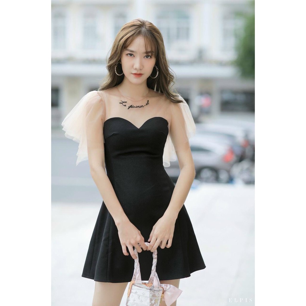 Đầm Nữ Dự Tiệc Tiểu Thư Sang Trọng Phối Lưới Chất Liệu Umi Thời Trang Thanh Lịch