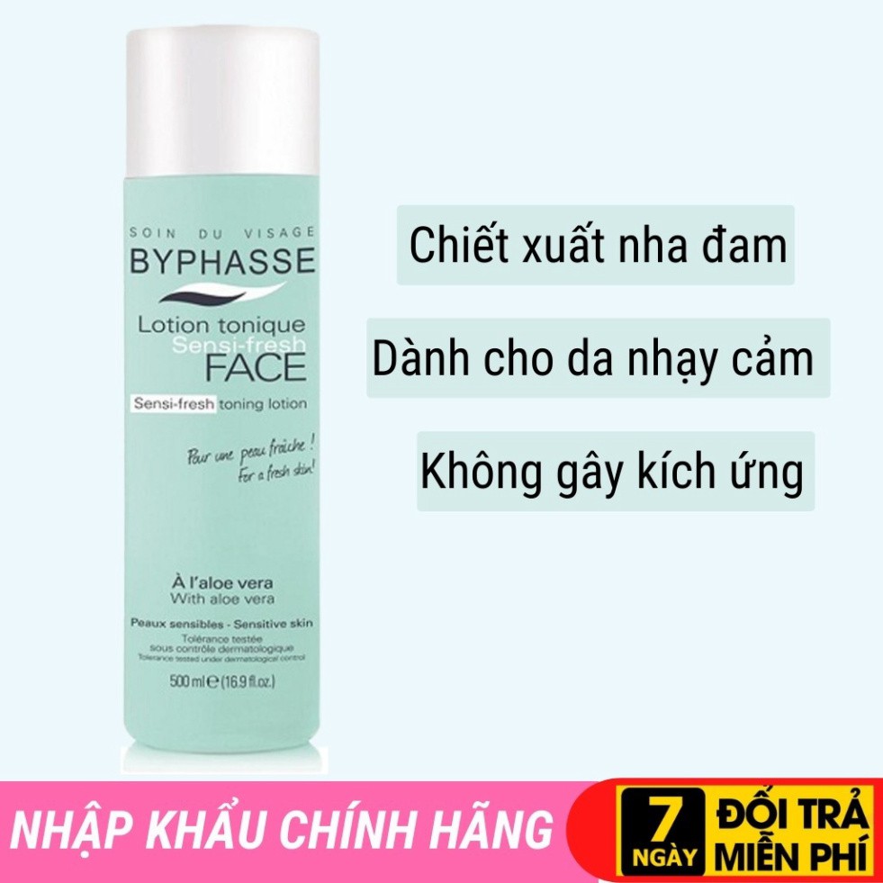 Nước hoa hồng NH23445 BYPHASSE chiết xuất nha đam dành cho da nhạy cảm (500ml)