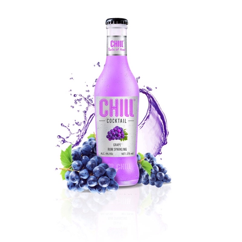 Nước Trái Cây Lên Men Chill Cocktail Grape Rum Sparkling 4% 275ml-Vị Nho Tím
