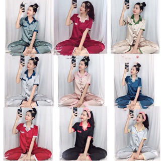 Đồ Bộ Phi Lụa Phối Màu Tay Ngắn Quần Dài " part 2 < 17-32 > "