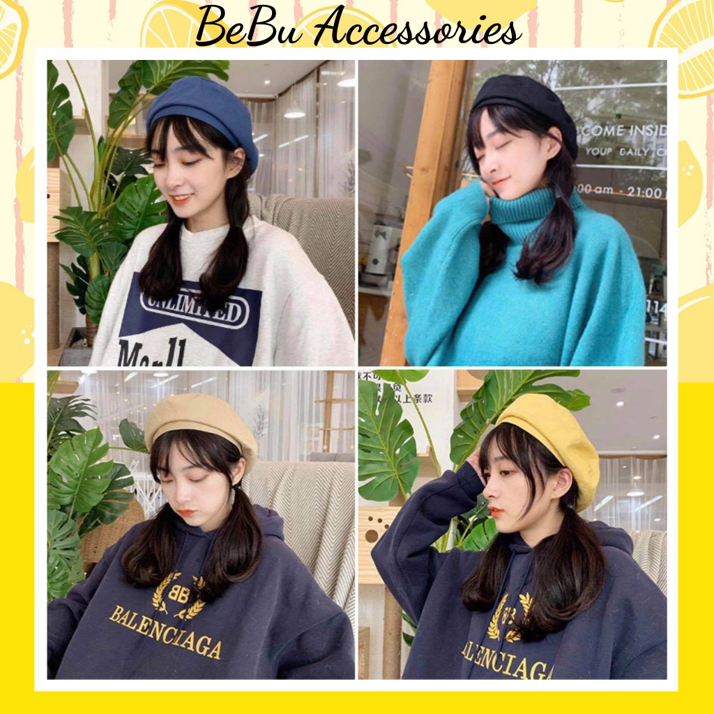Mũ nồi beret chất kaki phong cách Hàn Quốc 2020