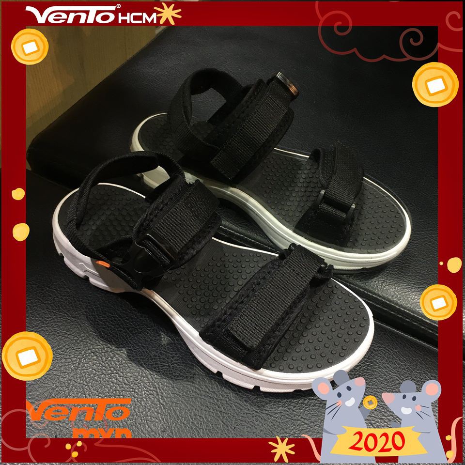 Giày Sandal Vento Nữ - W1 H07007 - công nghệ IP - quai dán- màu Đen