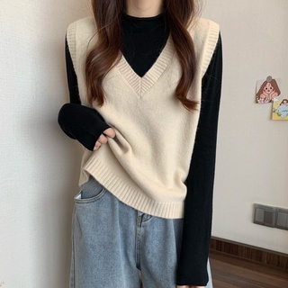 Áo gile len nữ cổ tim chất len mịn nhiều màu áo gile len nữ phong cách Hàn Quốc