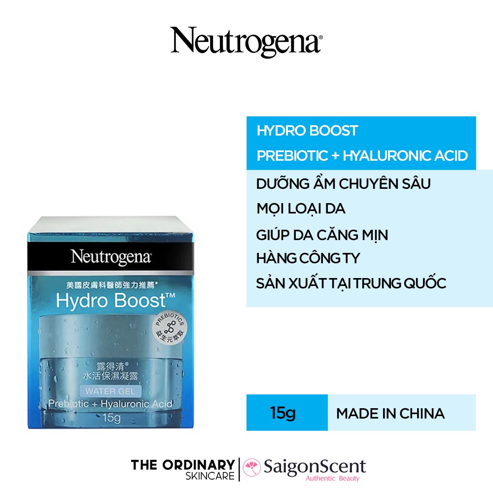 [HÀNG CTY] Kem dưỡng ẩm Neutrogena Hydro Boost / Water Gel Prebiotic + Hyaluronic Acid ( 15g )