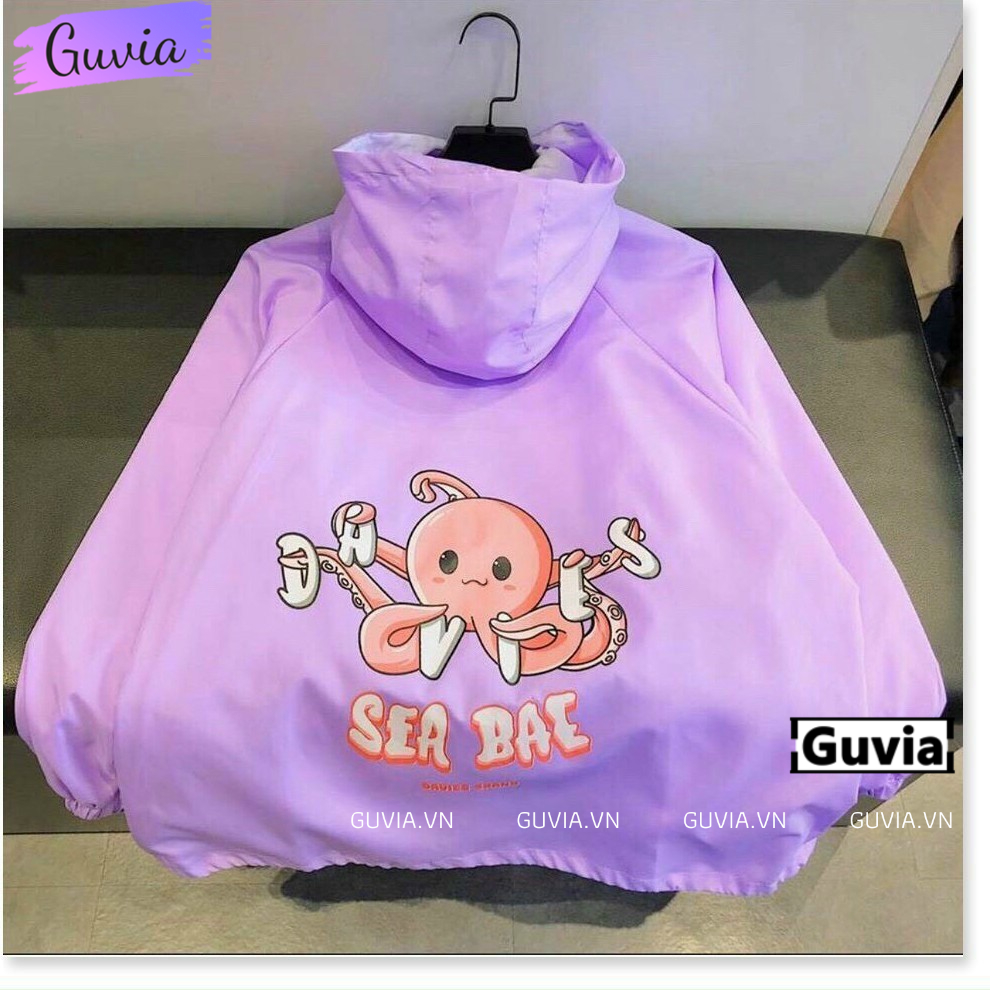 Áo khoác dù Sea Bae nam nữ form rộng Unisex 2 lớp Chống Nắng Siêu Hot ulzzang Jacket Bomber Guvia