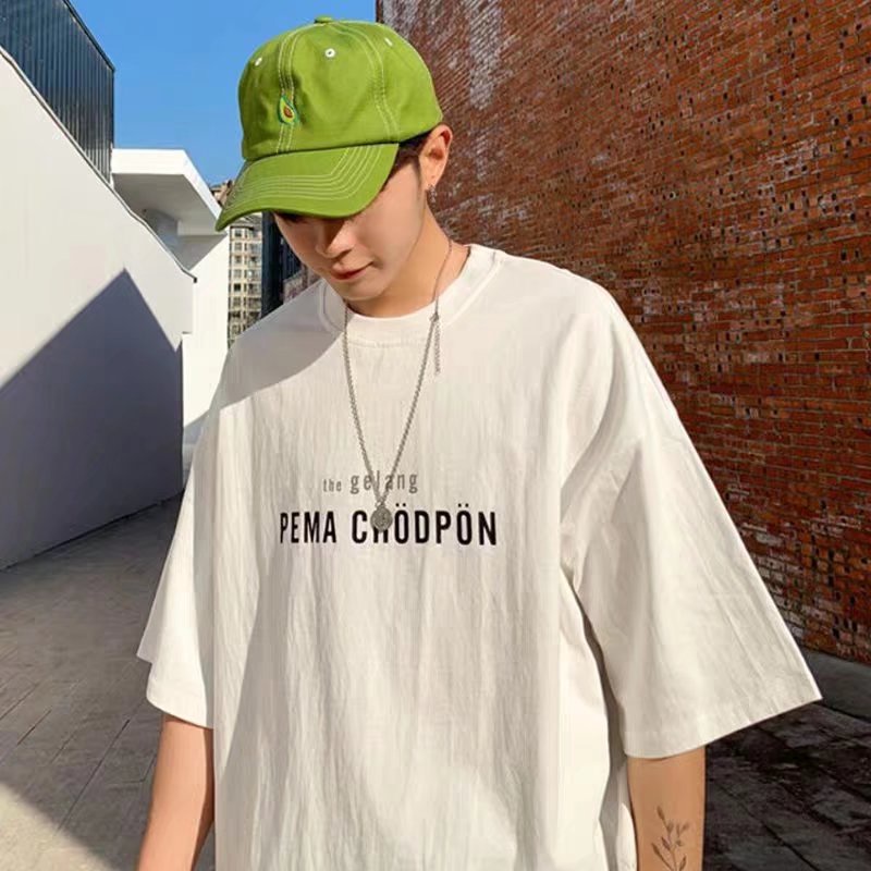 Áo Thun Tay Ngắn Dáng Rộng Cổ Tròn In Chữ Size M-8XL Phong Cách Hip Hop Thời Trang Cho Nam Và Nữ