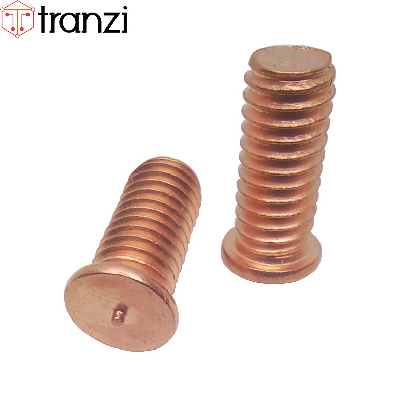 Bu lông hàn chập mạ đồng M6x14 - túi 50 cái