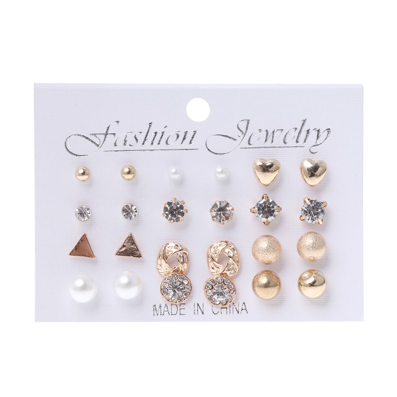 Set 12 Cặp Hoa Tai Thời Trang Cá Tính Cho Nữ