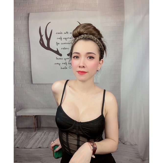 Áo dây liền thân phối lưới xuyên thấu gợi cảm nữ tính😊a29 | BigBuy360 - bigbuy360.vn