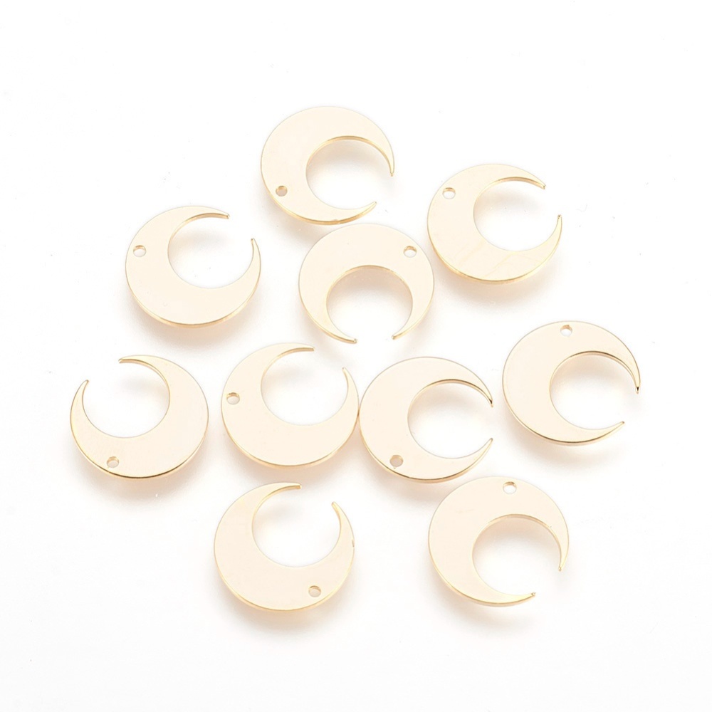 Set 2~20 Mặt Dây Chuyền Hình Mặt Trăng Mạ Vàng 18K