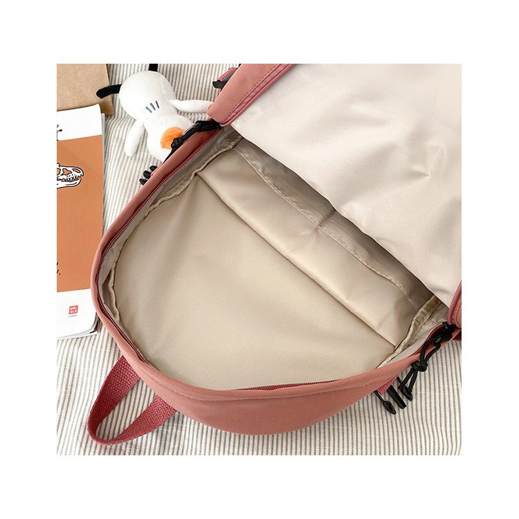 Balo Ulzzang Kiểu Hàn Quốc Vải Dù Trơn Damelbag Đi Học Nam Nữ, balo du lịch 601ULZ