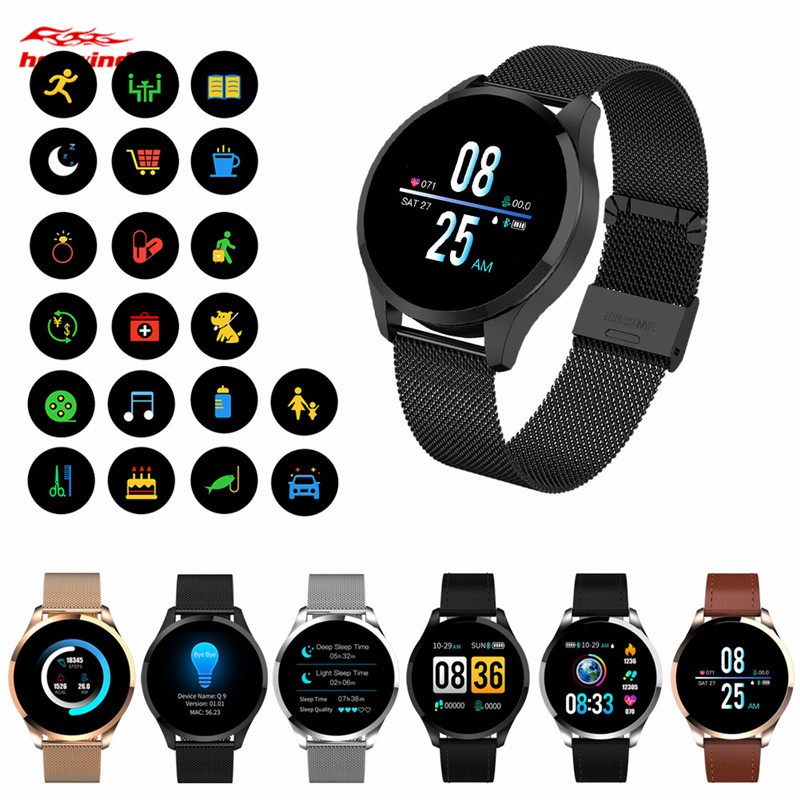 Q9 Smartwatch Color Screen Bluetooth Blood Pressure Heart Rate Monitor Pedometer Fitness Tracker