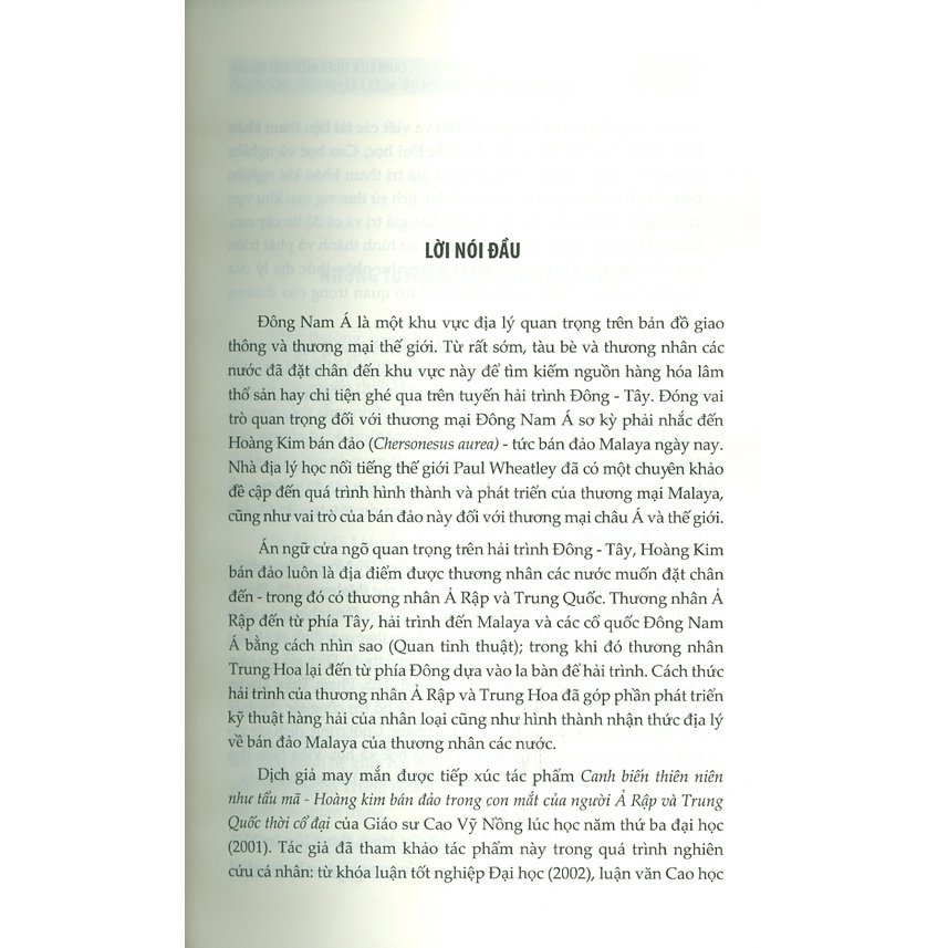 Sách - Canh Biến Thiên Niên Như Tẩu Mã &quot;Hoàng Kim Bán Đảo&quot; Trong Con Mắt Người Ả Rập Và Trung Quốc Thời Cổ Đại