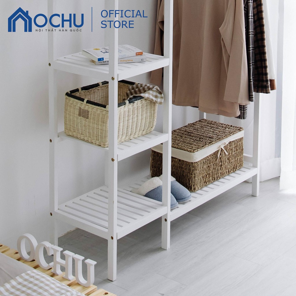 Kệ Treo Quần Áo OCHU Khung Gỗ Thông 2 Ngăn - Double Hanger - White | BigBuy360 - bigbuy360.vn