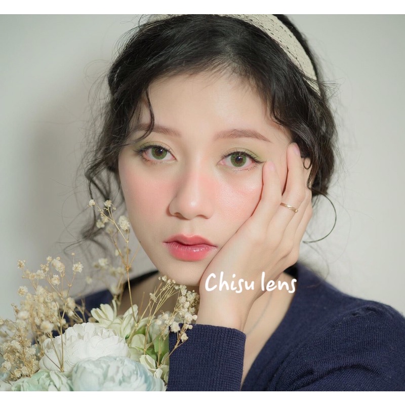 (0 độ) Lens xanh lá green giãn nhỏ sử dụng 1 năm