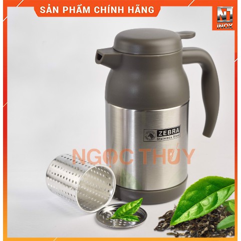 Bình giữ nhiệt Inox 304 zebra 800ml-1200ml  có lưới lọc, quai và vòi rót - 112932|112933