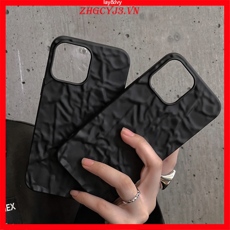 Ốp Điện Thoại Silicon IMD Mềm Họa Tiết Lá Thiếc Đen Hoạt Hình Cho IPhone 7Plus XS XR XSmax 11/12/13 Pro Max