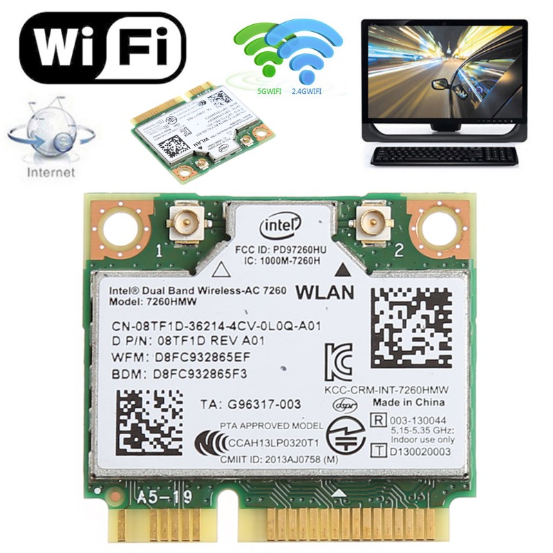 Card Bluetooth 4.0 Mini Pci-E Cho Intel 7260 Ac Dell 7260hmw