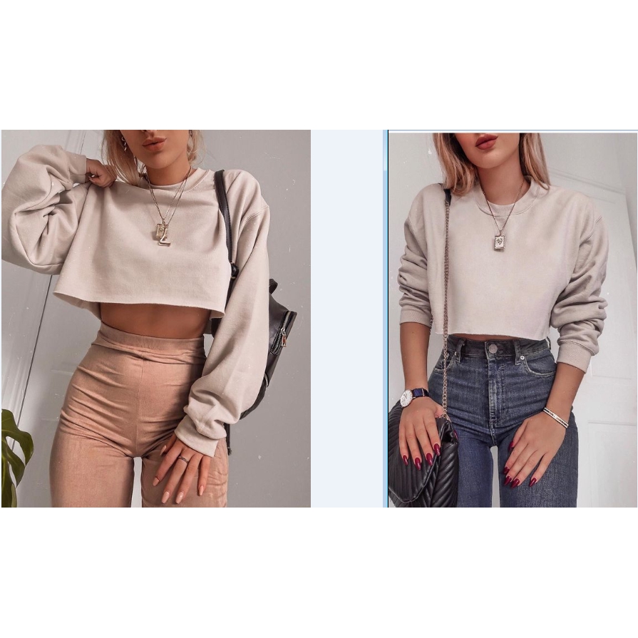 Áo lửng tay dài có mũ thời trang nhiều màu tùy chọn cho nữ