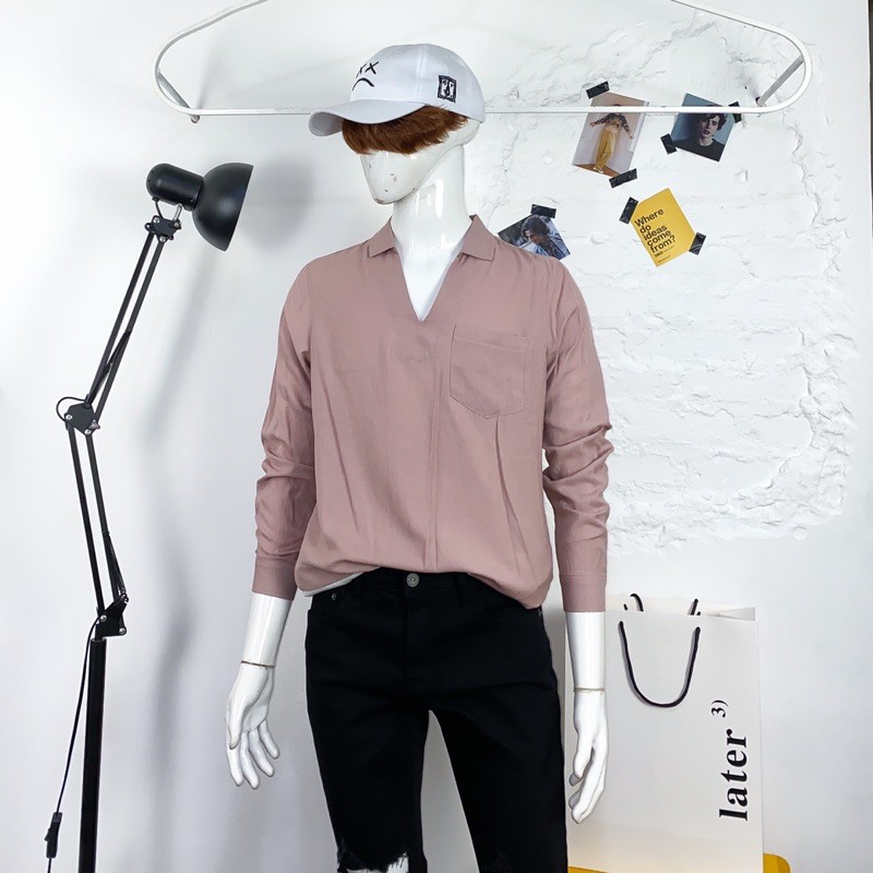 [6 Mã SALE] Áo Sơ Mi Nam Form Rộng Dài Tay Chất Vải Đũi Mềm Phong Cách Hàn Quốc Play Boys