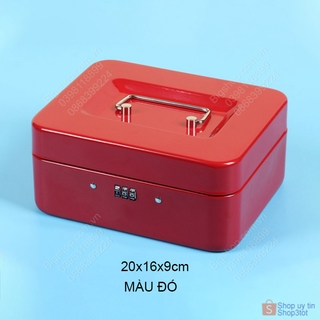Hộp đựng đồ bằng sắt có khóa số, dùng để tiền, đồ trang sức, đồ cá nhân rất an toàn, loại 20x16x9cm