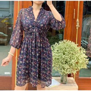 Đầm voan hoạ tiết hoa nhí