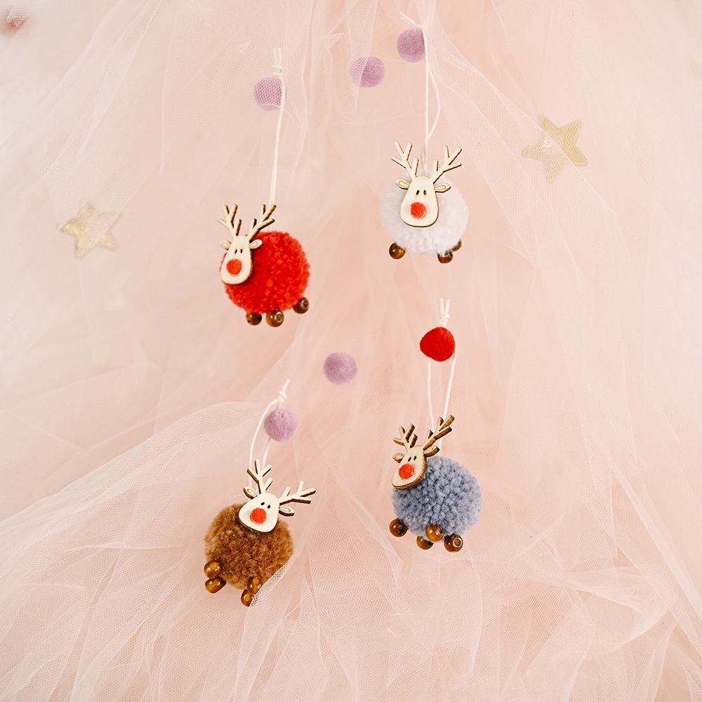 Phụ kiện treo trang trí cây thông noel hình tuần lộc dễ thương