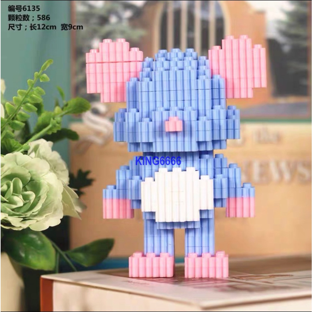 Xếp hình Gấu Bearbrick 12cm Đồ chơi lắp ráp nano nanoblocks mô hình cỡ lớn Hàng Đẹp bear bricK đứng -12cm ngồi 10cm