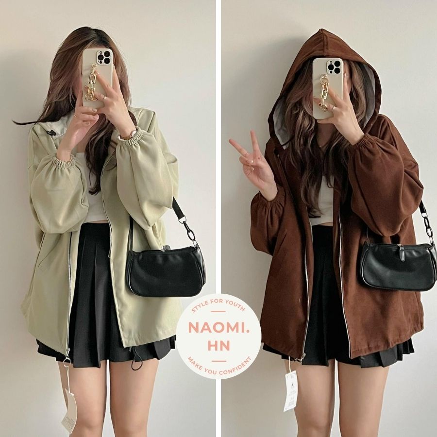 Áo khoác nữ nhung tăm 2 lớp có mũ basic form rộng cực đẹp. Khoác nữ Nhung Gân form rộng kèm mũ nhiều màu hothit