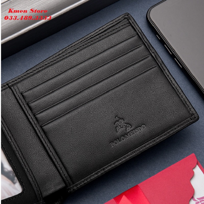 Bóp Ví Nam Da Bò Cao Cấp POLO MEISDO Full Hộp Sang Trọng PL12