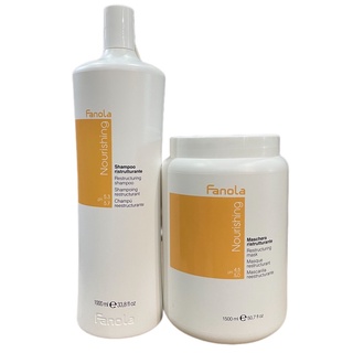 Combo Gội và hấp phục hồi tóc hư tổn Fanola Nuti Care 1000ml/1500ml