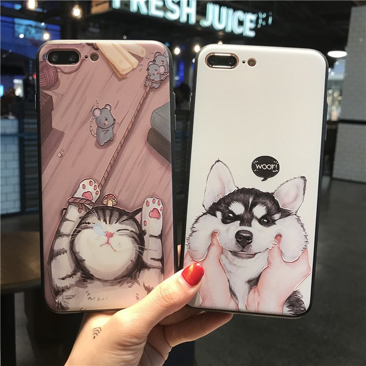 [ IPHONE ] Ốp Lưng Silicon Chó Mèo - D050 | BigBuy360 - bigbuy360.vn