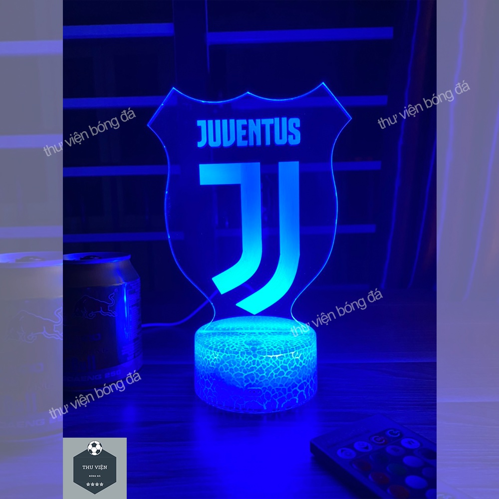 Đèn 3D Juventus, Đèn Ngủ Logo Áo Juventus Có Đế Pha Lê Kèm Điều Khiển Từ Xa – Đồ Bóng Đá
