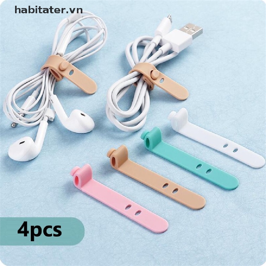 Giá Đỡ Cố Định Dây Cáp Sạc / Tai Nghe Để Bàn Bằng Silicon