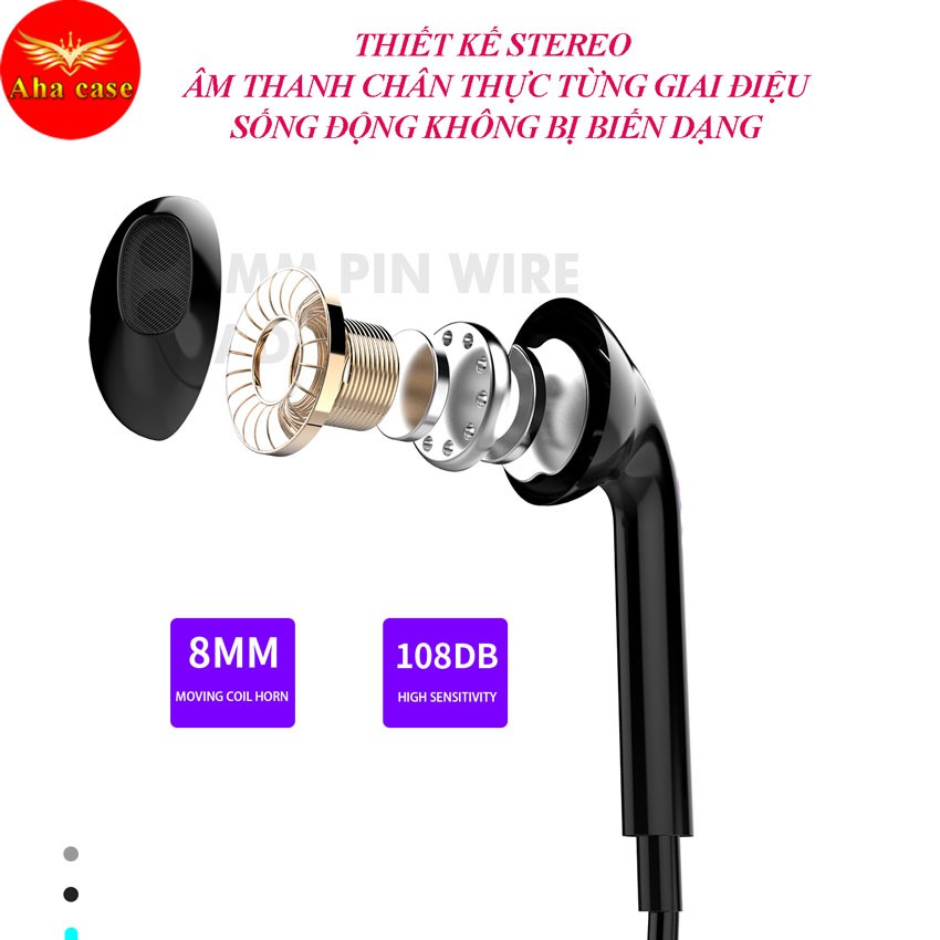 [Tai Xịn] Tai nghe dây chính hãng HiFi X55 SD Design 3.5mm âm thanh cực chất, tay ghe nhạc hay, chống ồn, nghe gọi tốt