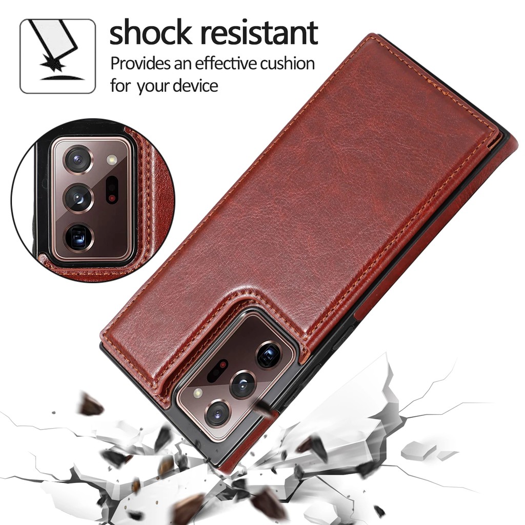 Ốp Điện Thoại Da Kèm Ngăn Đựng Thẻ Hai Lớp Cho Samsung Galaxy Note 20 Ultra Note 10+ 9 8