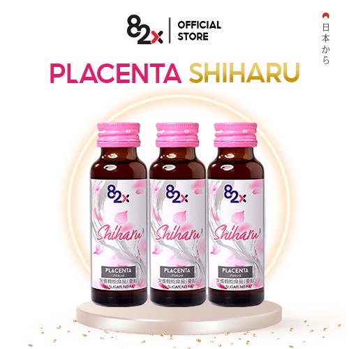 82X Combo 3 lọ Shiharu Placenta với 9500mg Nhau thai Heo dưỡng ẩm , sáng đều màu da  đến từ Nhật Bản .