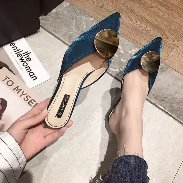 Sục cao gót lụa satin bóng