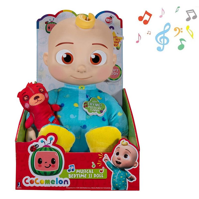 CoComelon Musical Bedtime JJ Doll Plush Body Kids Sleeping Accompany Toy Gifts Soft Plush Body